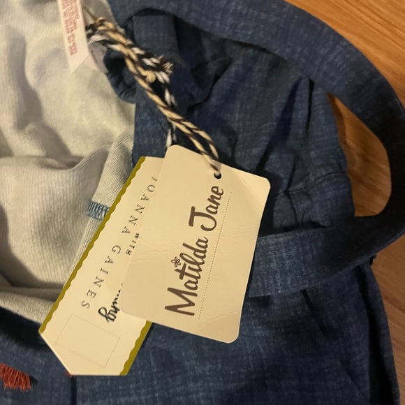 Matilda Jane 435 kids girl's size 12 Radiant Smile blue drawstring jumpsuit. NWT - Picture 6 of 7